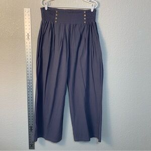 High-Waisted Gray Wide-Leg Pants